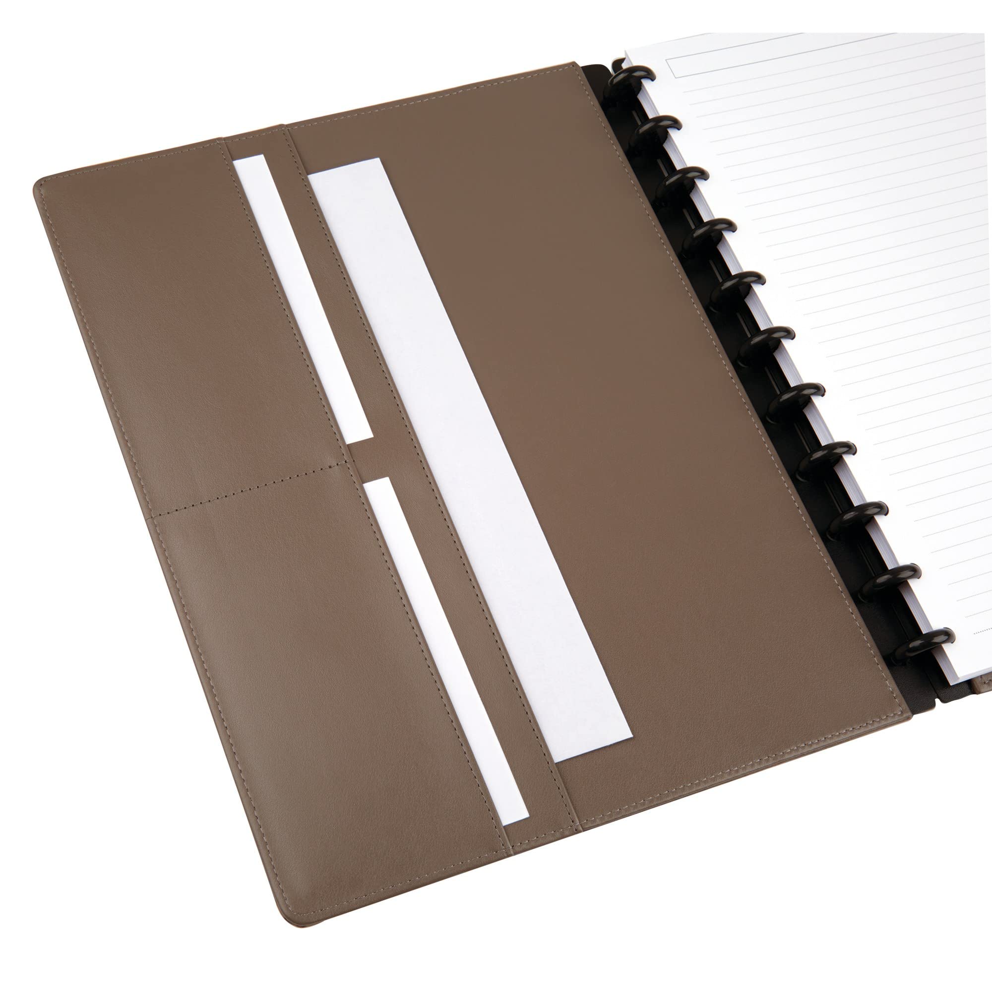 TUL® Discbound Notebook With Pebbled Leather Cover, Letter Size, Narrow Ruled, 60 Sheets, Rose Gold - Image 3