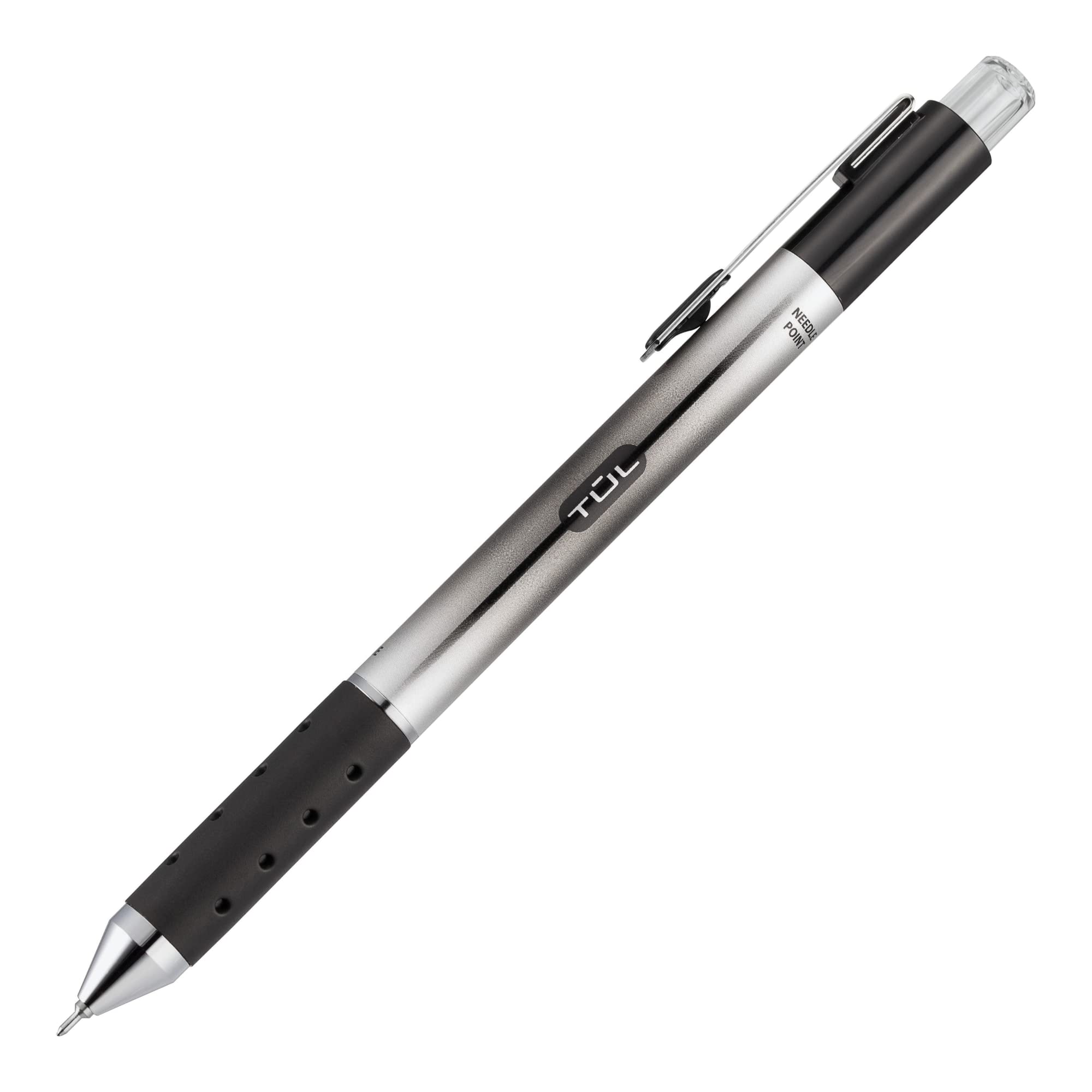 TUL GL1 Retractable Gel Pen, Needle Point, 0.7 mm, Gray Barrel, Black Ink, Pack Of 12 - Image 3