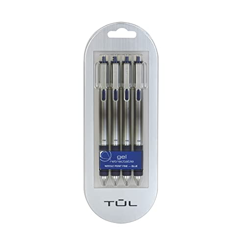Tul Retractable Gel Pens 0.5mm Needle Point, Blue 4/pk - Image 3